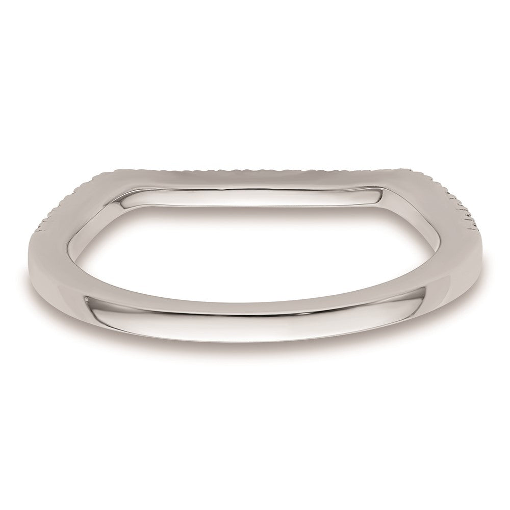 14K Weißgold Ehering mit natürlichen Diamanten, konturiertes Design