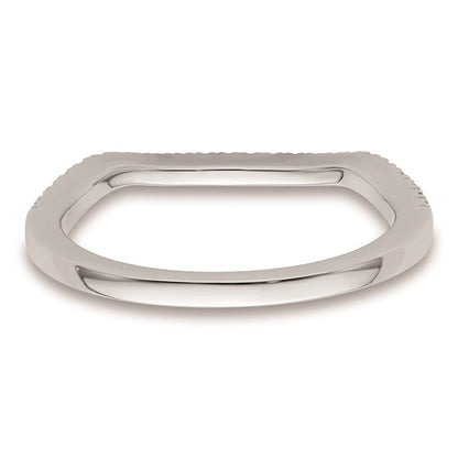 14K Weißgold Ehering mit natürlichen Diamanten, konturiertes Design