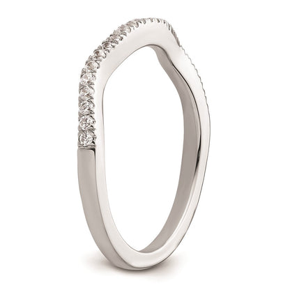 14K Weißgold Ehering mit natürlichen Diamanten, konturiertes Design