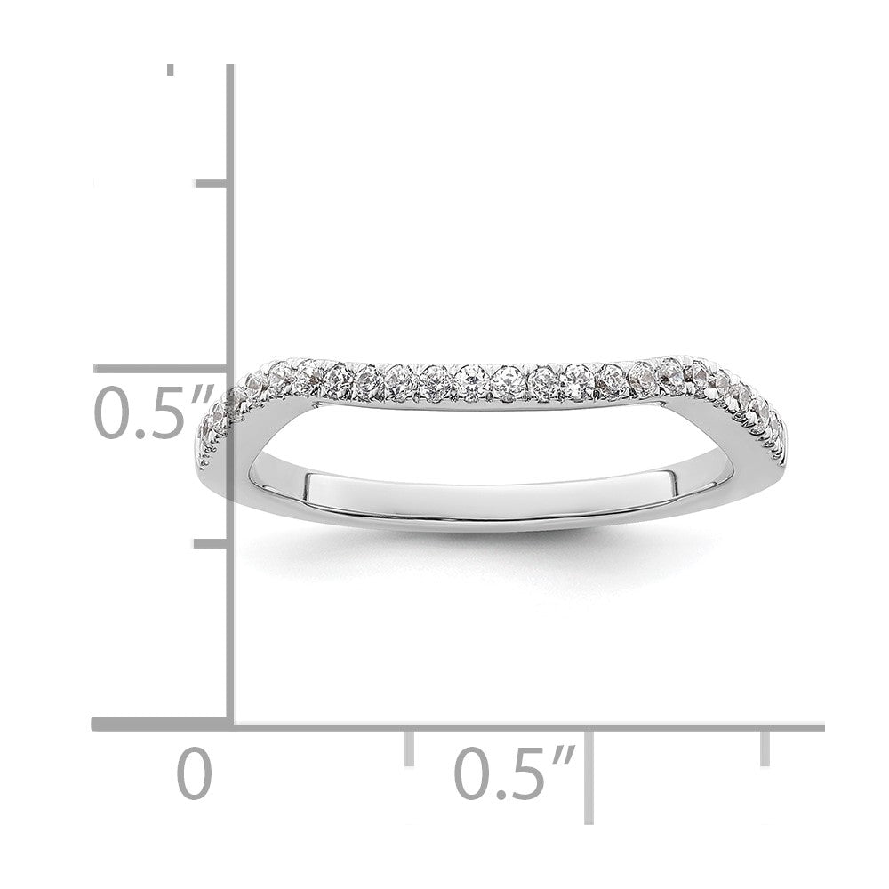 14K Weißgold Ehering mit natürlichen Diamanten, konturiertes Design