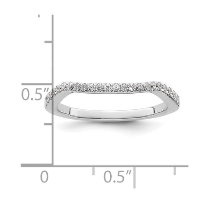 14K Weißgold Ehering mit natürlichen Diamanten, konturiertes Design