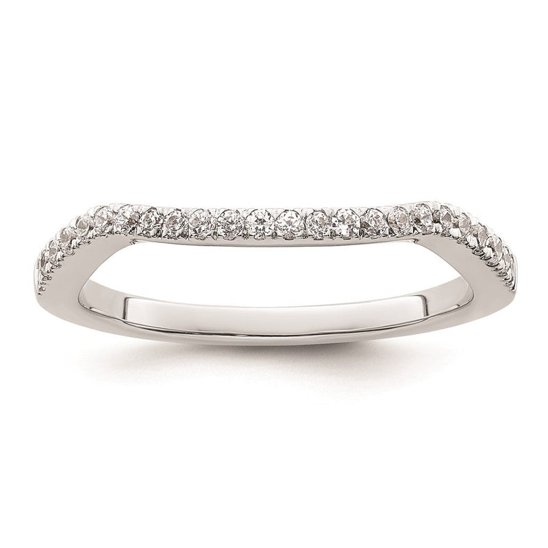 14K Weißgold Ring mit natürlichen Diamanten, konturiertes Design