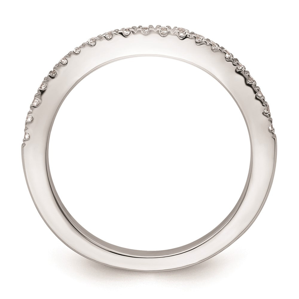 14K Weißgold Ehering mit natürlichen Diamanten, konturiert