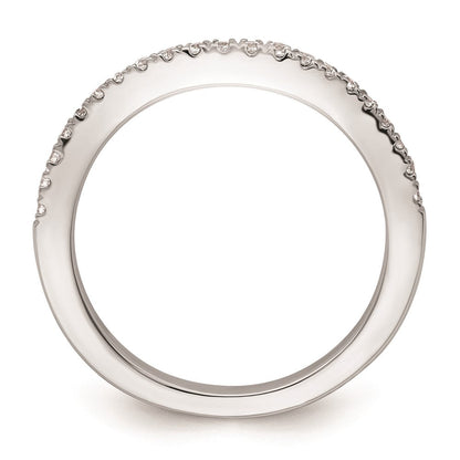 14K Weißgold Ehering mit natürlichen Diamanten, konturiert