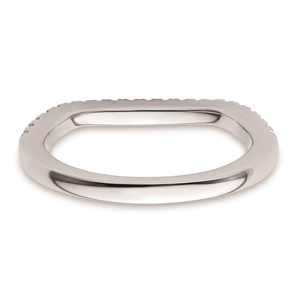 14K Weißgold Ehering mit natürlichen Diamanten, konturiert