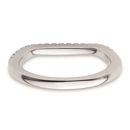 14K Weißgold Ehering mit natürlichen Diamanten, konturiert