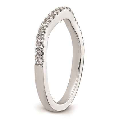 14K Weißgold Ehering mit natürlichen Diamanten, konturiert