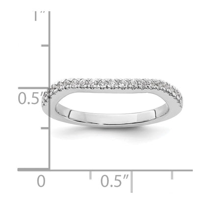 14K Weißgold Ehering mit natürlichen Diamanten, konturiert