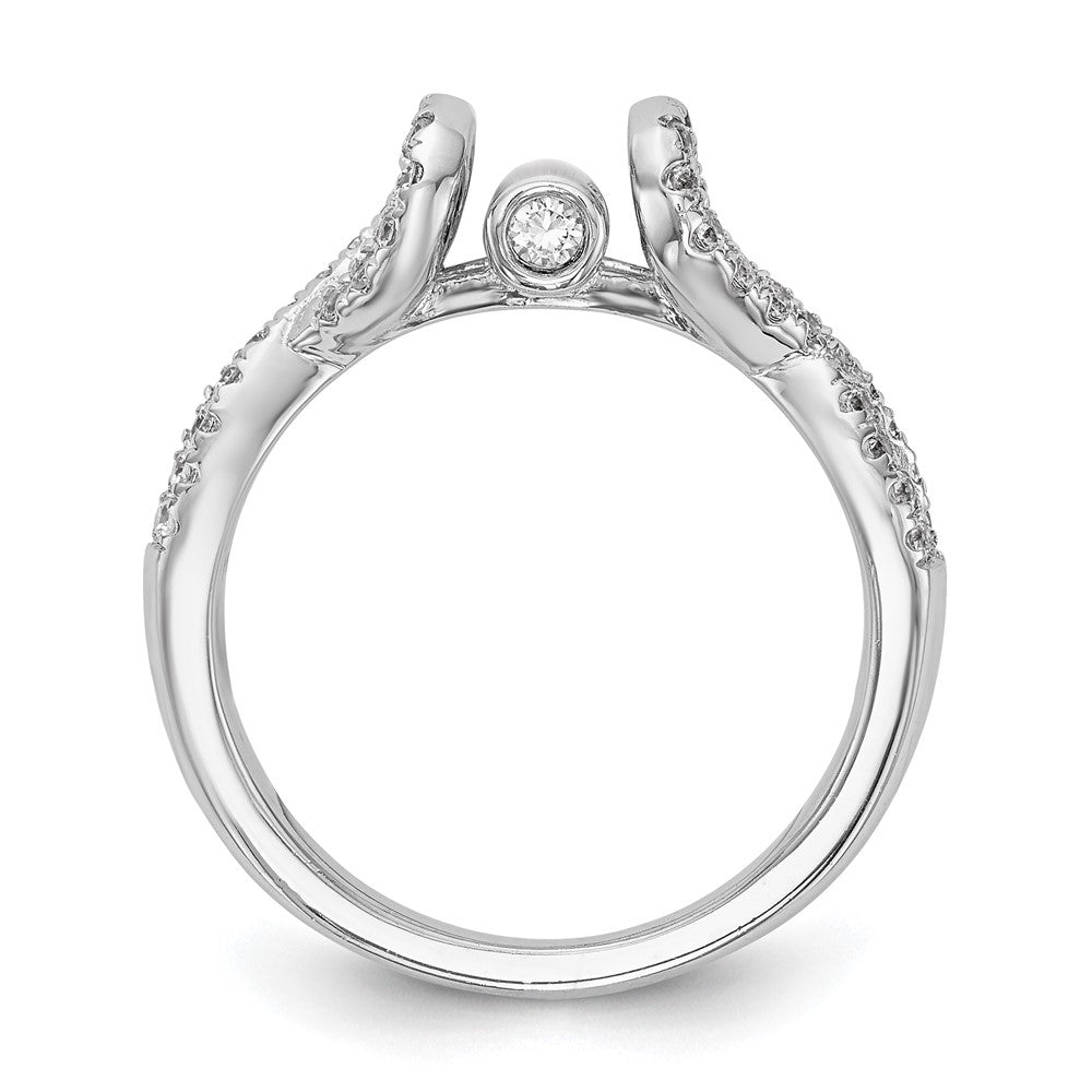 14K Weißgold Verlobungsring mit Steckfassung und simuliertem Diamant im Infinity-Design