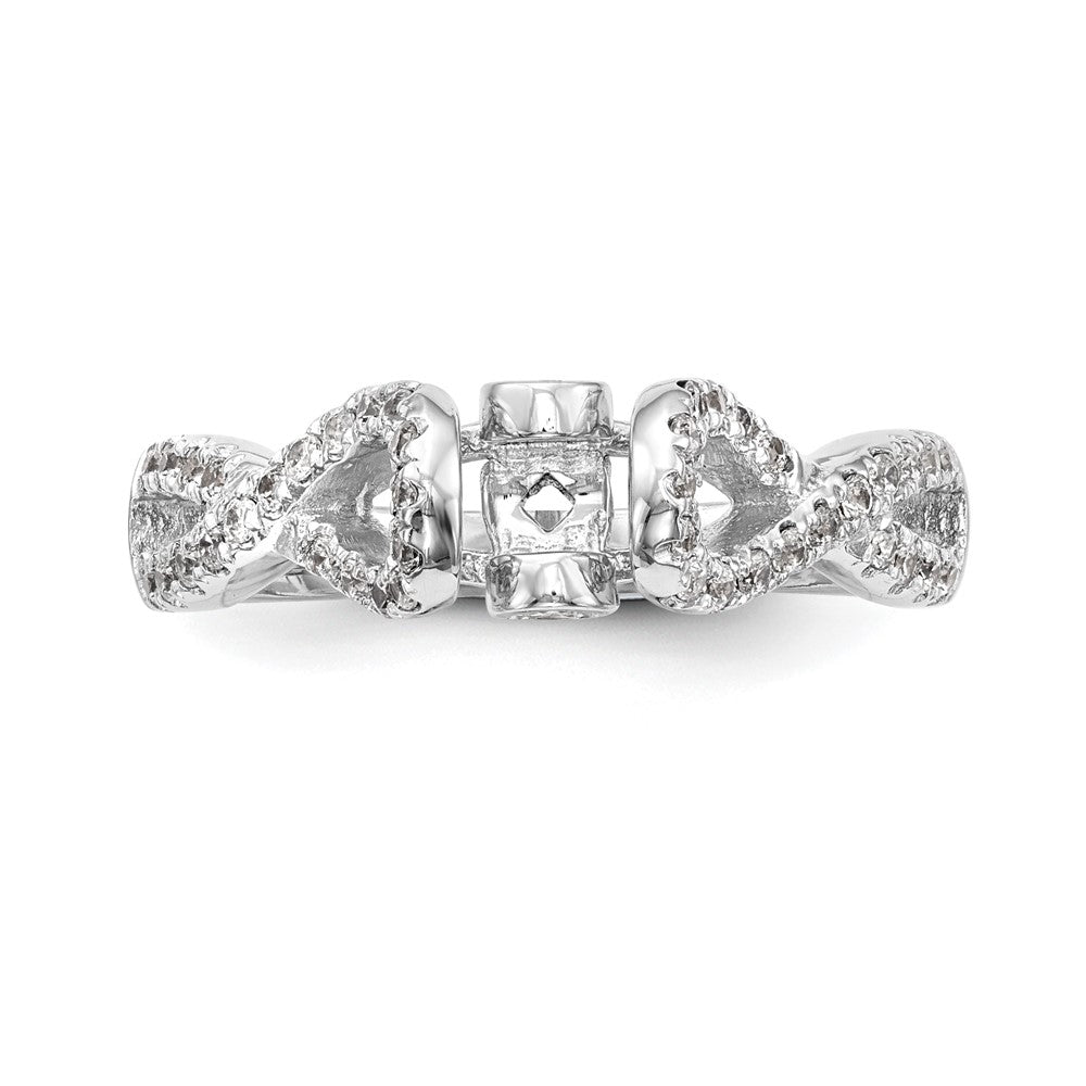 14K Weißgold Verlobungsring mit Steckfassung und simuliertem Diamant im Infinity-Design