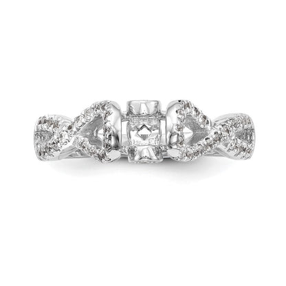 14K Weißgold Verlobungsring mit Steckfassung und simuliertem Diamant im Infinity-Design