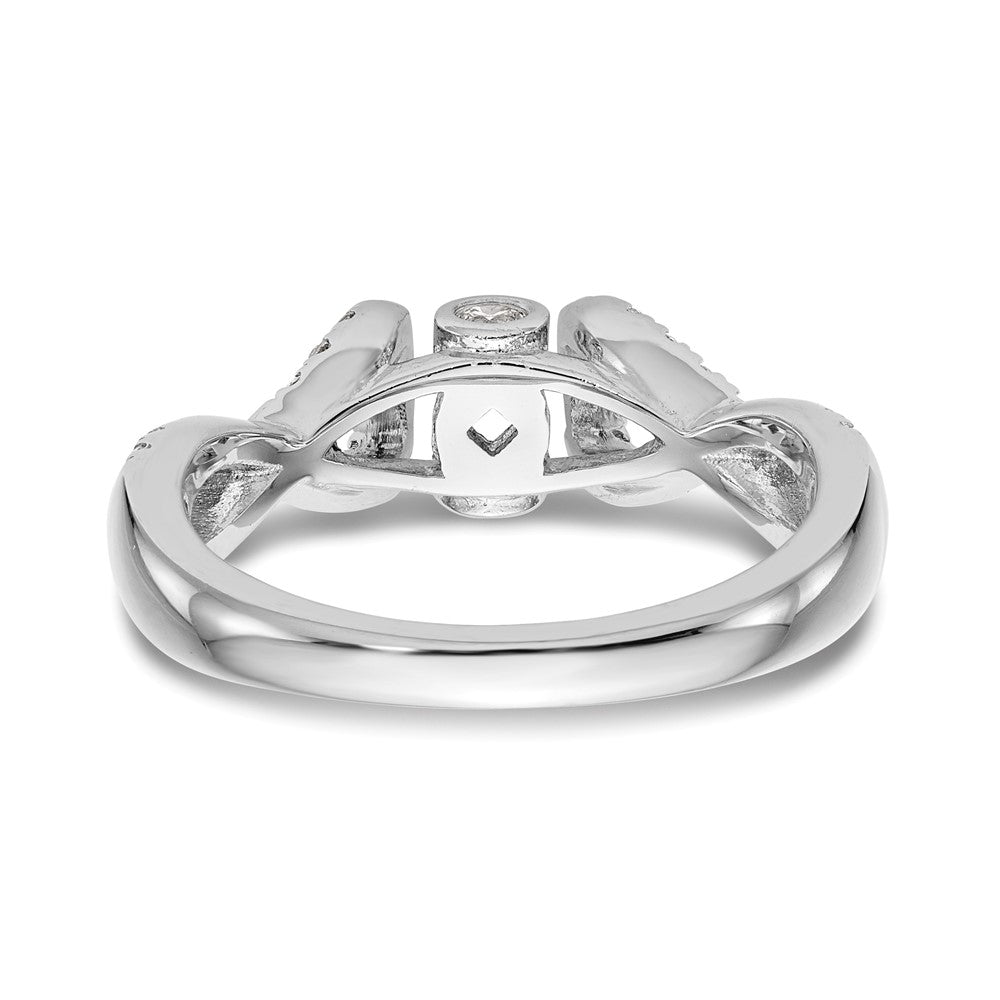14K Weißgold Verlobungsring mit Steckfassung und simuliertem Diamant im Infinity-Design