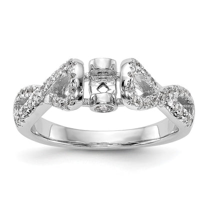 14K Weißgold Verlobungsring mit Steckfassung und simuliertem Diamant im Infinity-Design