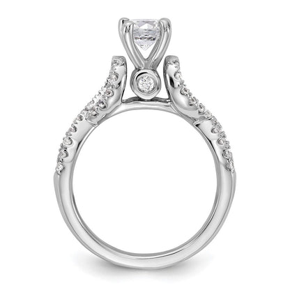 14K Weißgold Verlobungsring mit Krappenfassung und Diamanten im Infinity-Design