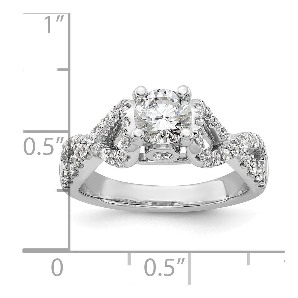 14K Weißgold Verlobungsring mit Krappenfassung und Diamanten im Infinity-Design