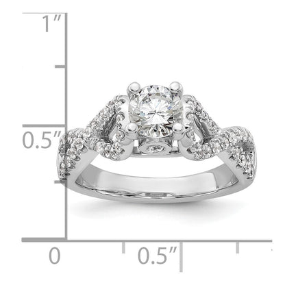 14K Weißgold Verlobungsring mit Krappenfassung und Diamanten im Infinity-Design