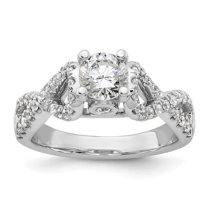 14K Weißgold Verlobungsring mit Krappenfassung und Diamanten im Infinity-Design