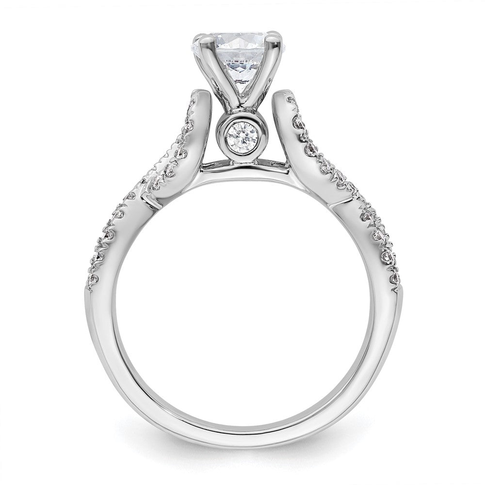 14K Weißgold Verlobungsring mit Infinity-Design und simuliertem Diamanten