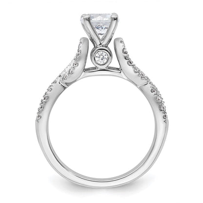 14K Weißgold Verlobungsring mit Infinity-Design und simuliertem Diamanten