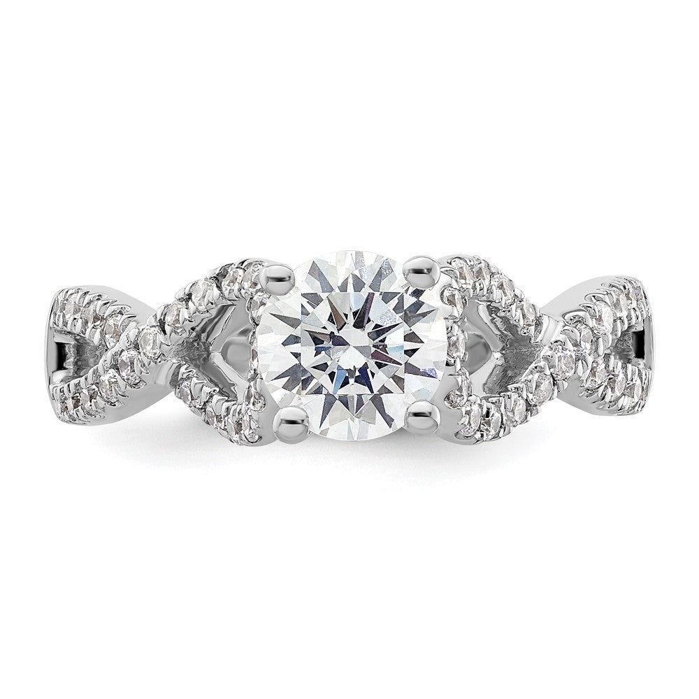 14K Weißgold Verlobungsring mit Infinity-Design und simuliertem Diamanten