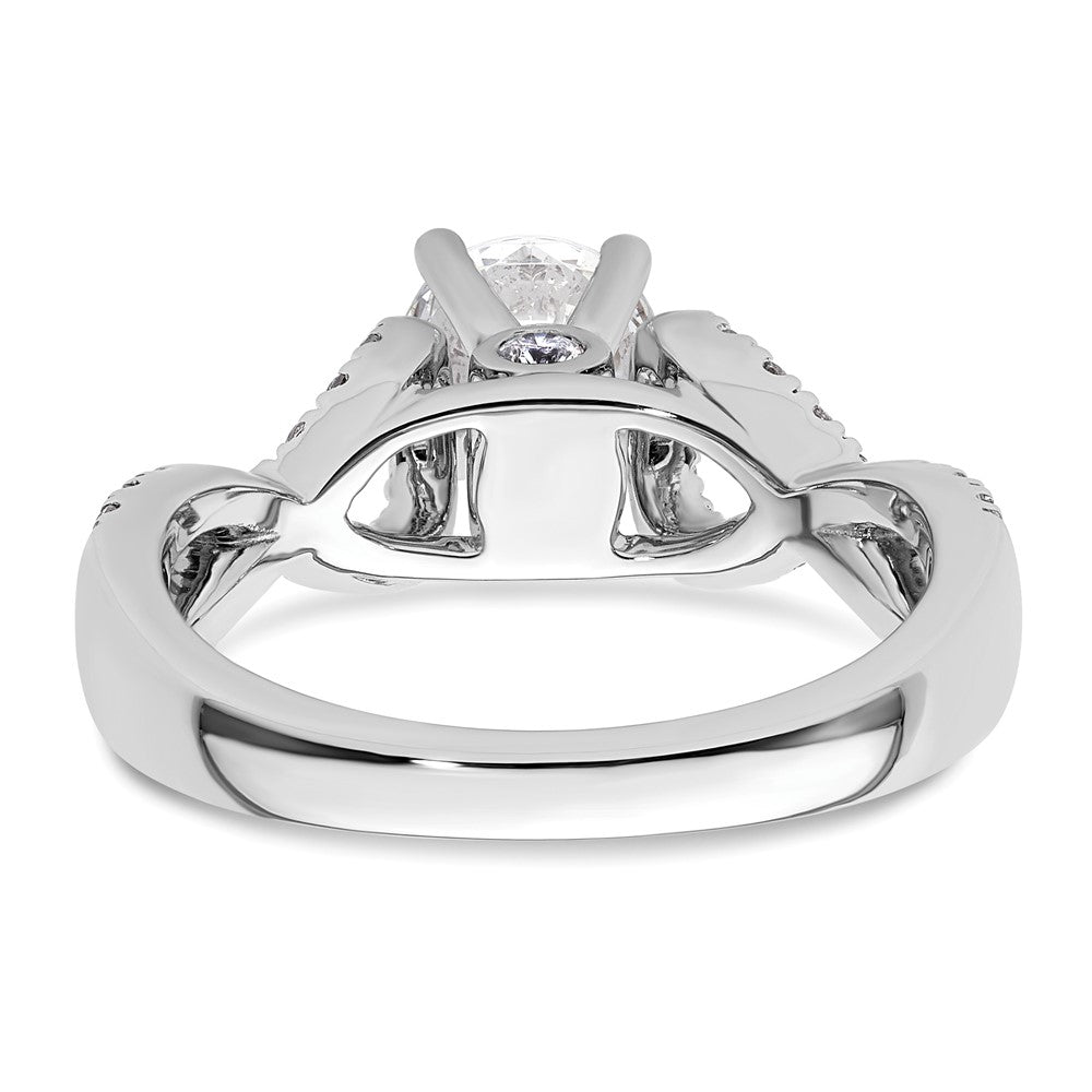 14K Weißgold Verlobungsring mit Infinity-Design und simuliertem Diamanten