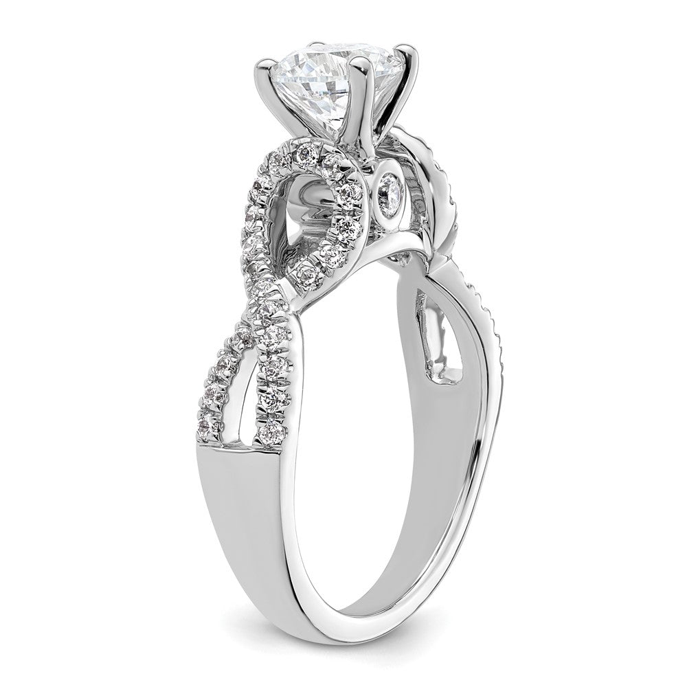 14K Weißgold Verlobungsring mit Infinity-Design und simuliertem Diamanten