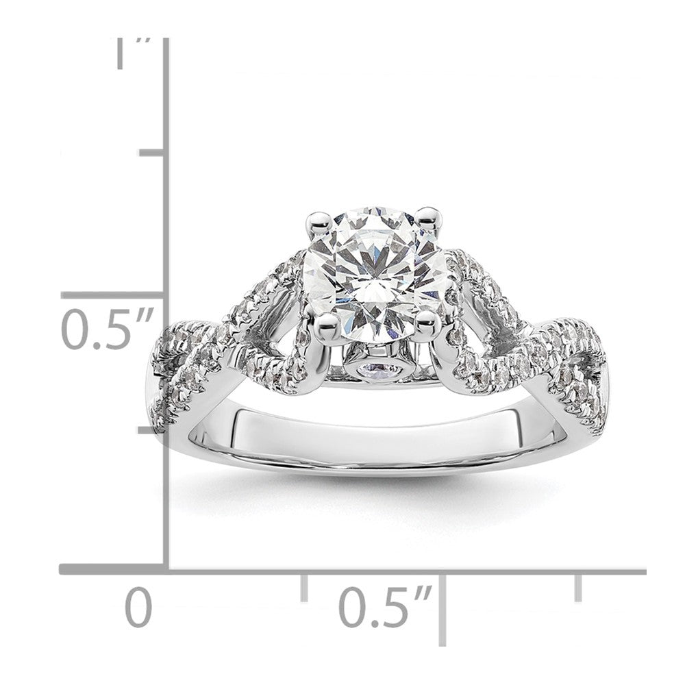 14K Weißgold Verlobungsring mit Infinity-Design und simuliertem Diamanten