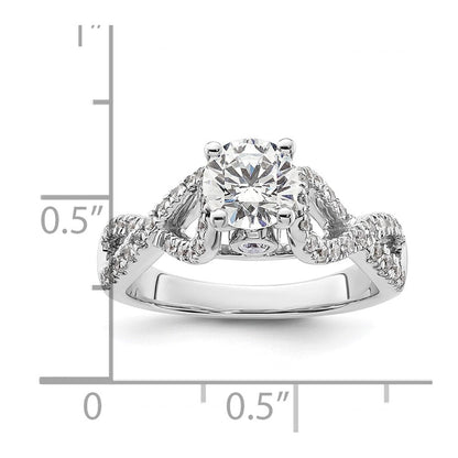 14K Weißgold Verlobungsring mit Infinity-Design und simuliertem Diamanten