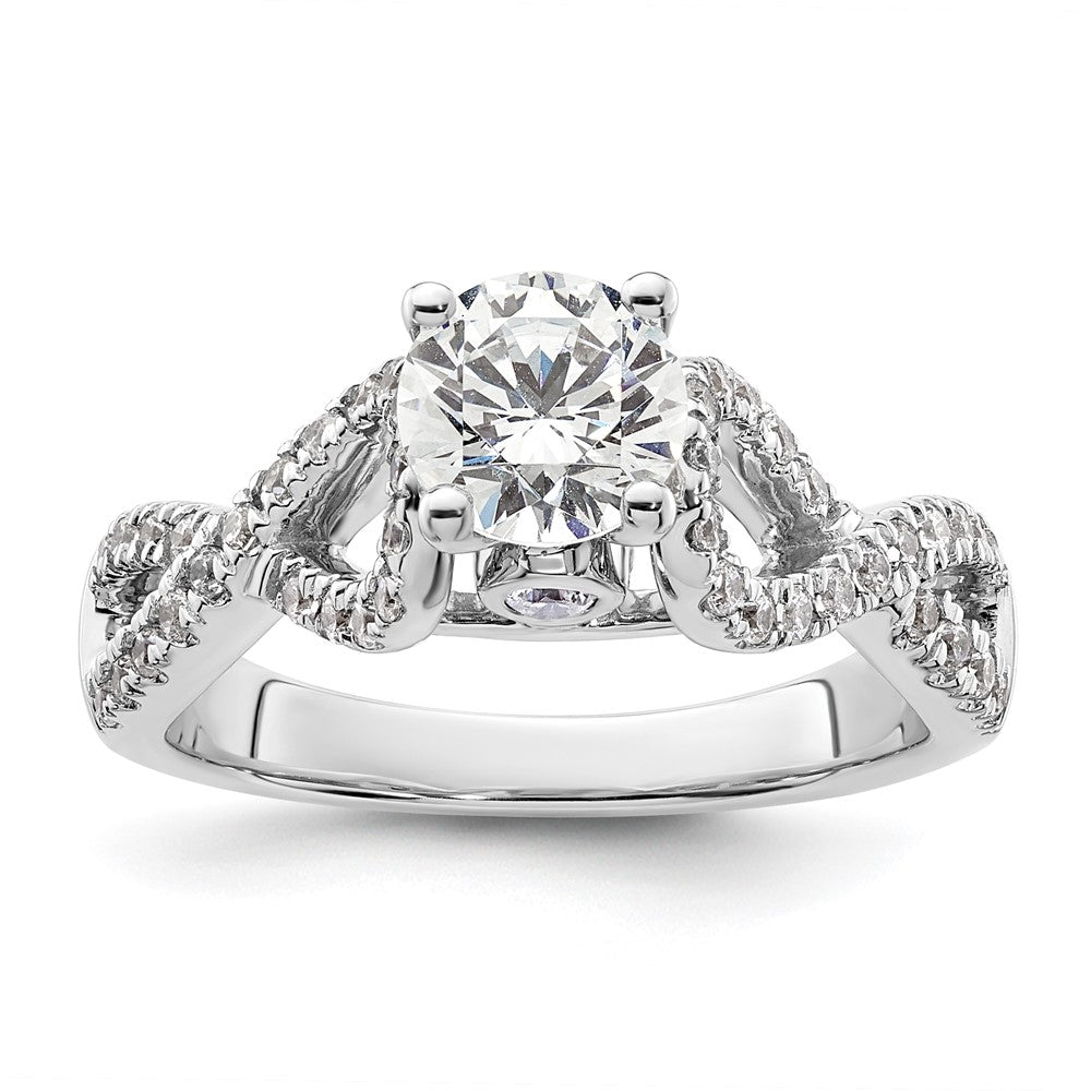 14K Weißgold Verlobungsring mit Infinity-Design und simuliertem Diamanten