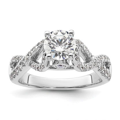 14K Weißgold Verlobungsring mit Infinity-Design und simuliertem Diamanten