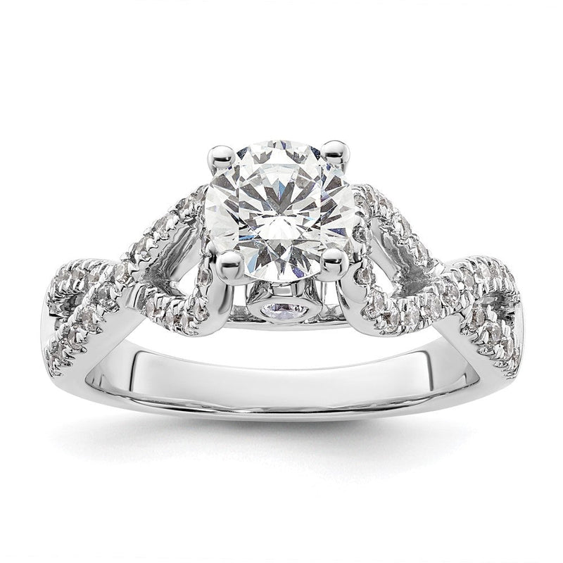 14K Weißgold Verlobungsring mit Infinity-Design und simuliertem Diamanten
