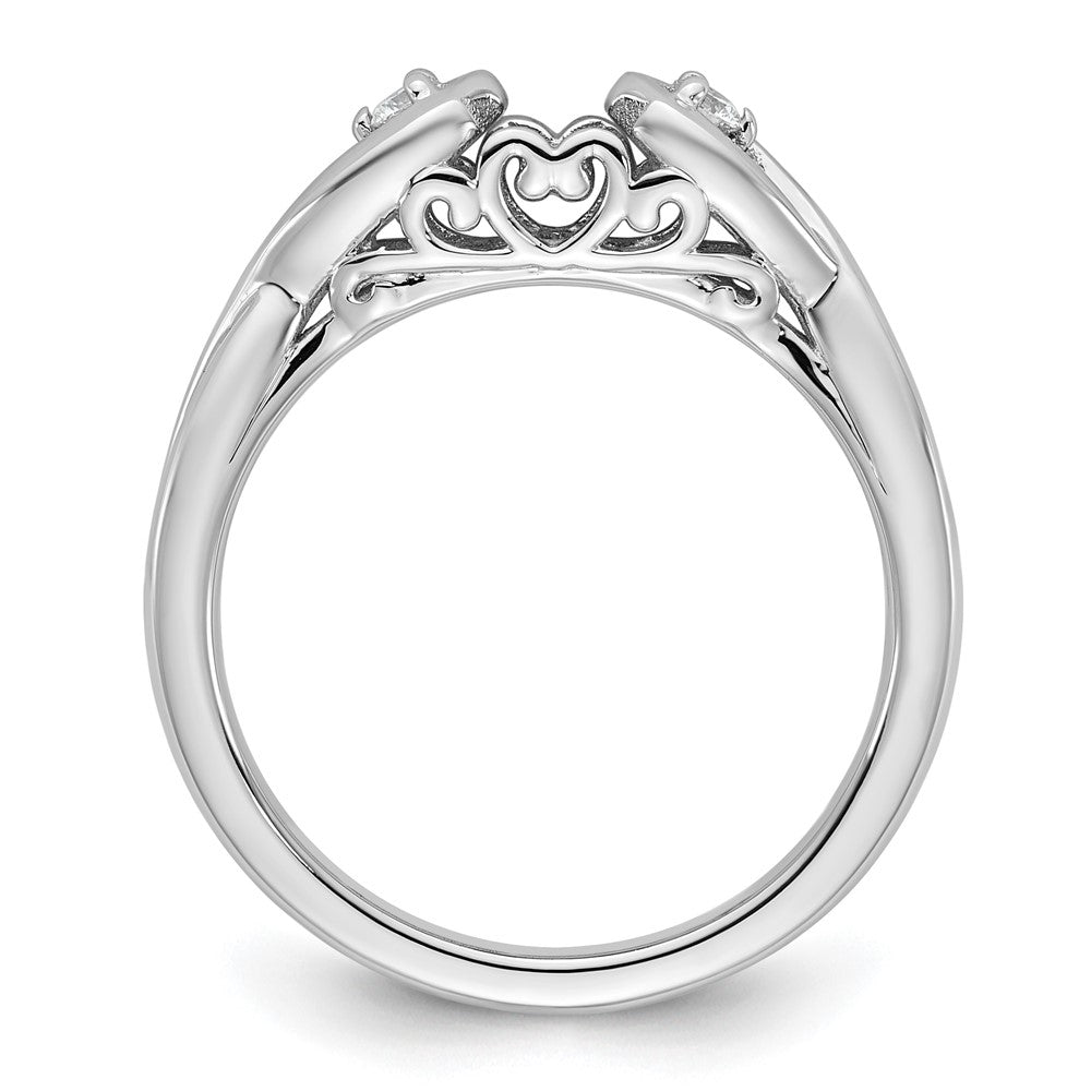 14K Weißgold Verlobungsring mit Krappenfassung, Unendlichkeitssymbol und simulierten Diamanten