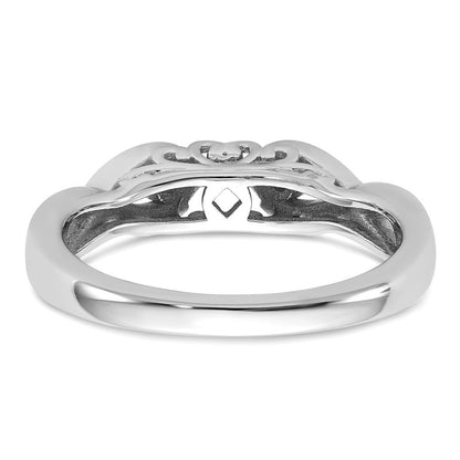 14K Weißgold Verlobungsring mit Krappenfassung, Unendlichkeitssymbol und simulierten Diamanten