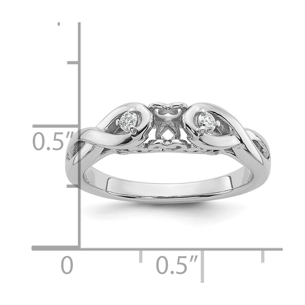 14K Weißgold Verlobungsring mit Krappenfassung, Unendlichkeitssymbol und simulierten Diamanten
