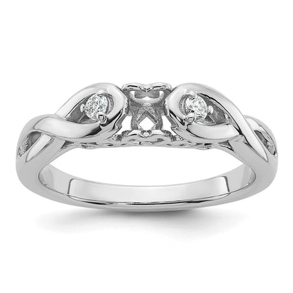 14K Weißgold Verlobungsring mit Krappenfassung, Unendlichkeitssymbol und simulierten Diamanten