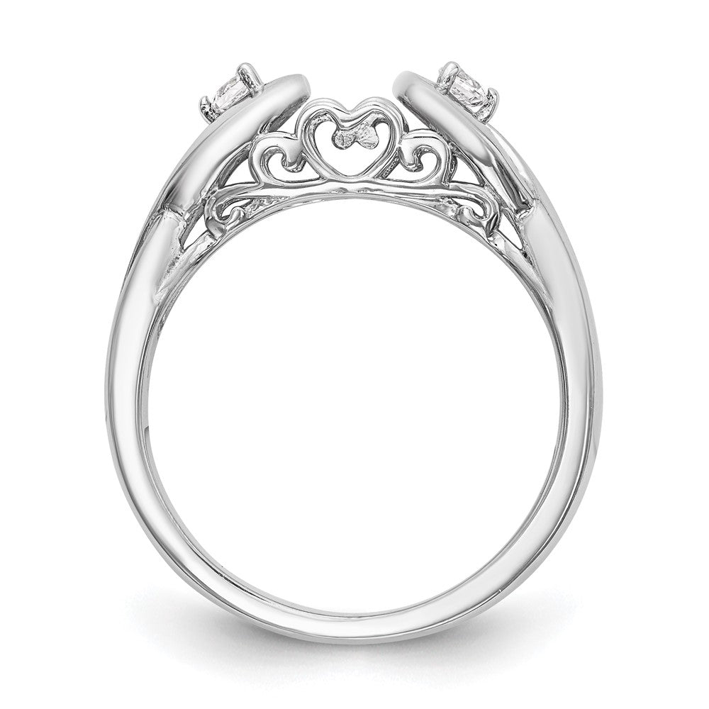 14K Weißgold Verlobungsring mit Zirkonia in Infinity-Krappenfassung