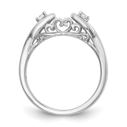 14K Weißgold Verlobungsring mit Zirkonia in Infinity-Krappenfassung