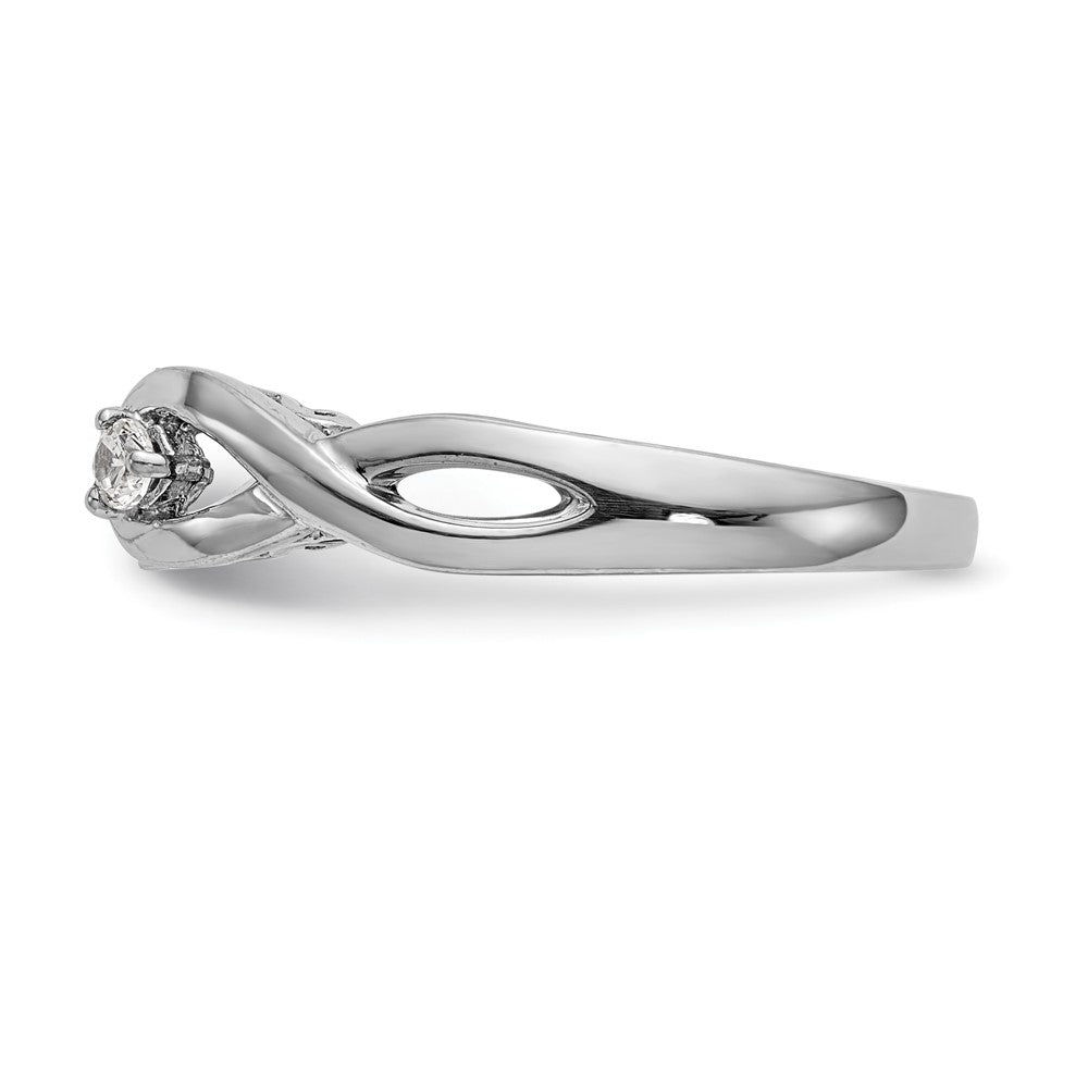 14K Weißgold Verlobungsring mit Zirkonia in Infinity-Krappenfassung