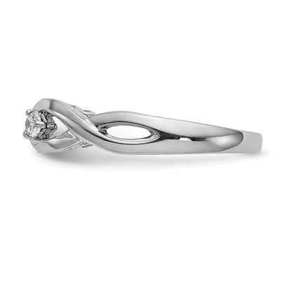 14K Weißgold Verlobungsring mit Zirkonia in Infinity-Krappenfassung