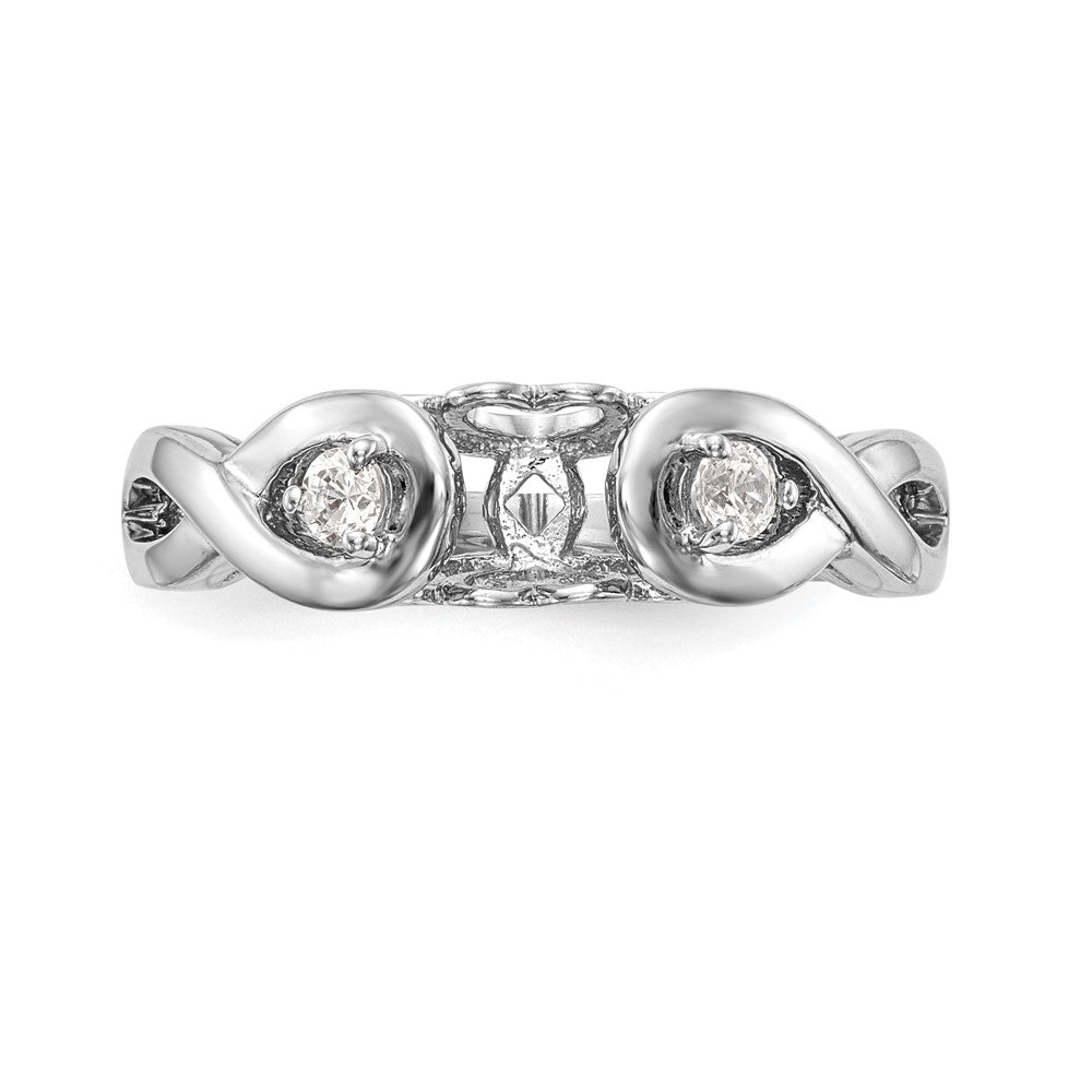 14K Weißgold Verlobungsring mit Zirkonia in Infinity-Krappenfassung