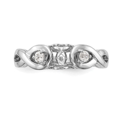 14K Weißgold Verlobungsring mit Zirkonia in Infinity-Krappenfassung