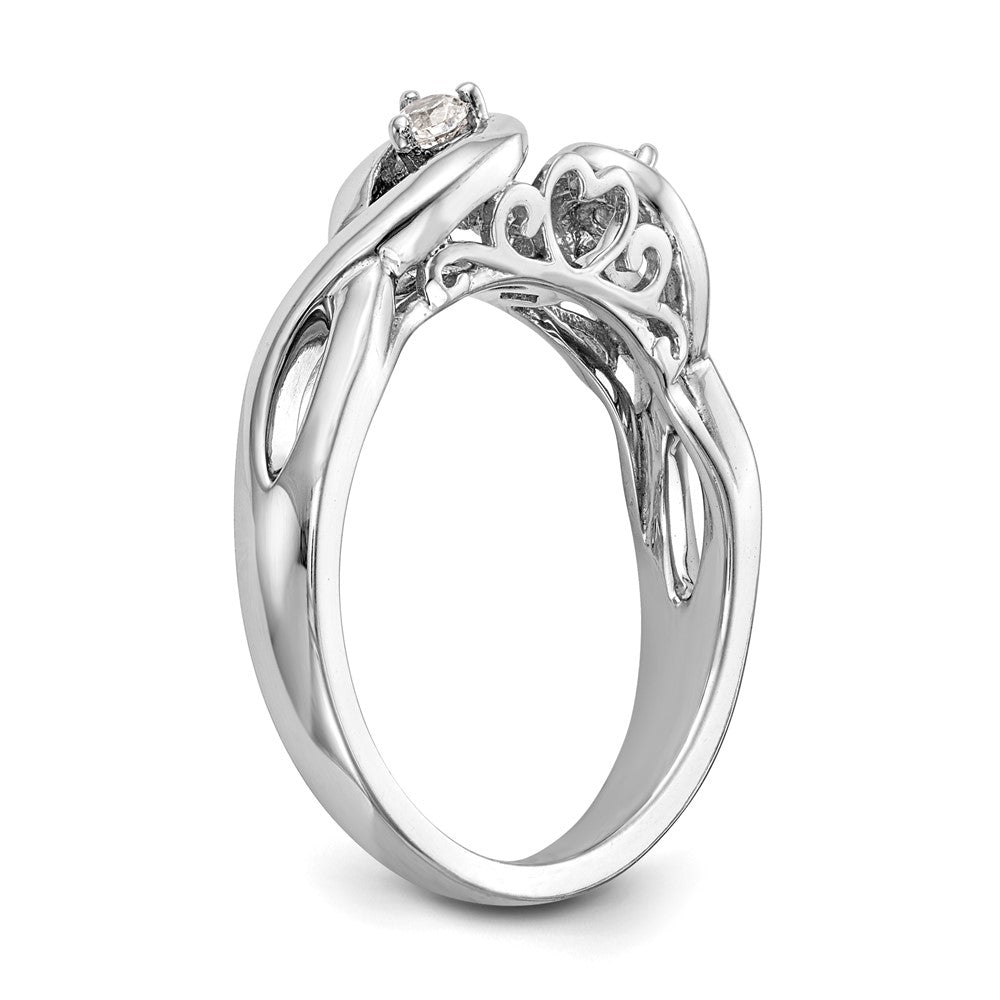 14K Weißgold Verlobungsring mit Zirkonia in Infinity-Krappenfassung