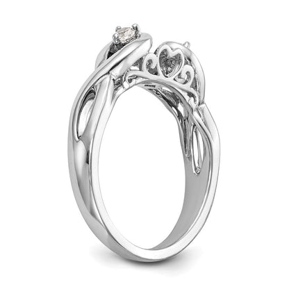 14K Weißgold Verlobungsring mit Zirkonia in Infinity-Krappenfassung