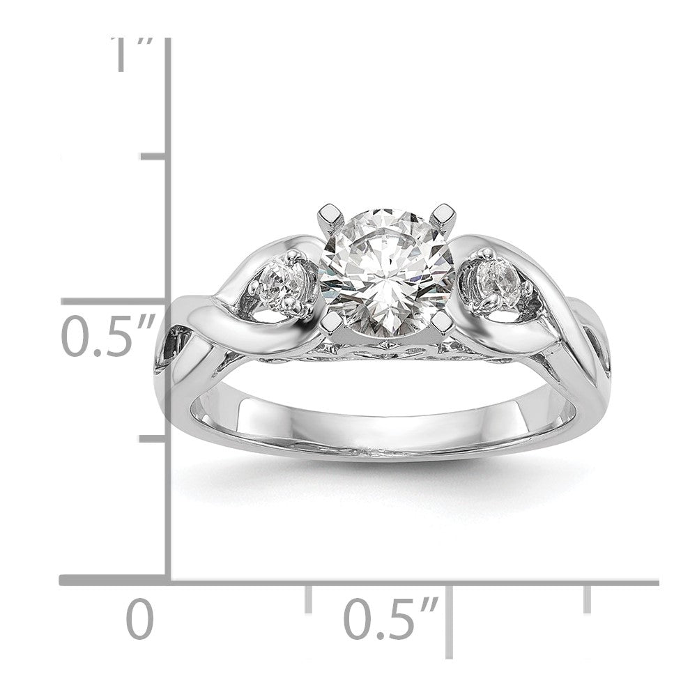 14K Weißgold Verlobungsring mit Zirkonia in Infinity-Krappenfassung