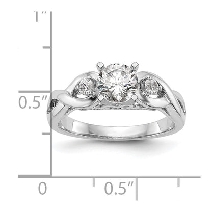 14K Weißgold Verlobungsring mit Zirkonia in Infinity-Krappenfassung