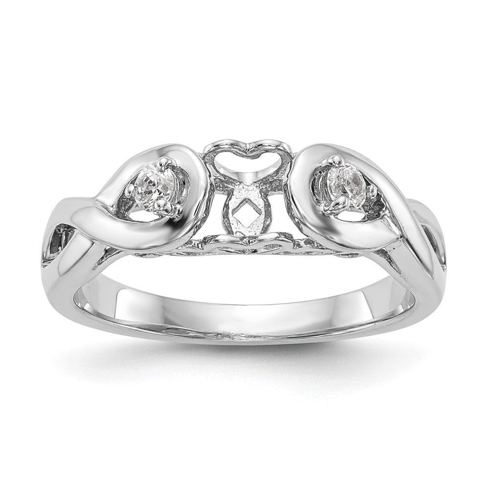 14K Weißgold Verlobungsring mit Zirkonia in Infinity-Krappenfassung