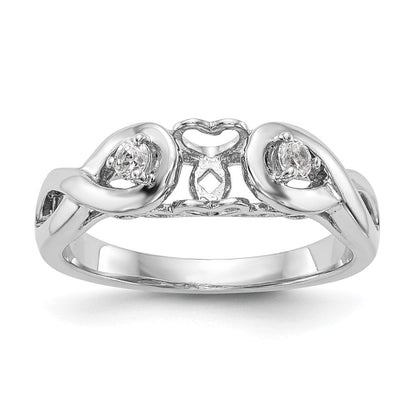 14K Weißgold Verlobungsring mit Zirkonia in Infinity-Krappenfassung