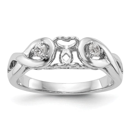 14K Weißgold Verlobungsring mit Zirkonia in Infinity-Krappenfassung