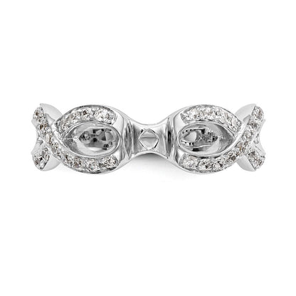 14K Weißgold Verlobungsring mit Zargenfassung und Infinity-Design und simuliertem Diamanten