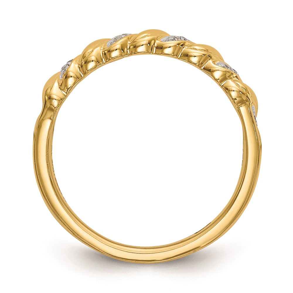 14K Gelbgold Ehering mit natürlichen Diamanten